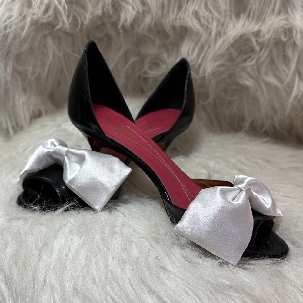 White Satin Bow shoe clips